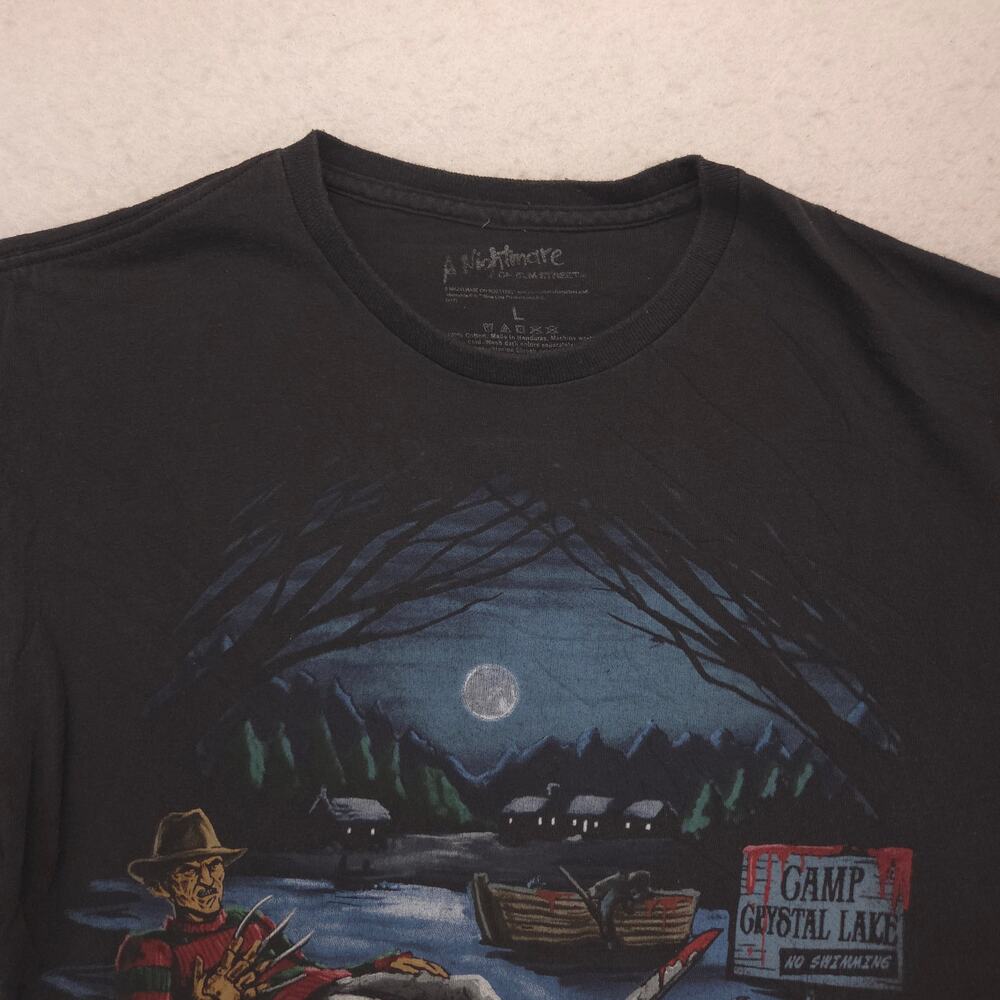Nightmare On Elm Street Movie Crew Neck Short Sleeve T Shirt Mens Size L Black